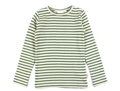 Petit Piao emerald green/dark off white stribet t-shirt modal